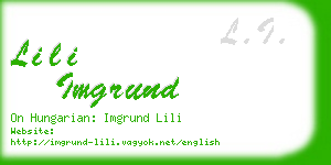 lili imgrund business card